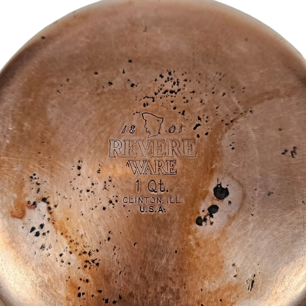 Vintage Revere‎ Ware Copper Clad Bottom Stainless Steel 1-Quart Saucepan No Lid